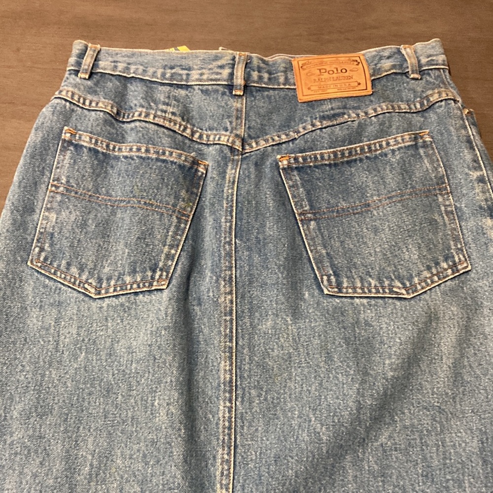 vintage 90’s Polo Ralph Lauren Dungarees denim skirt 10